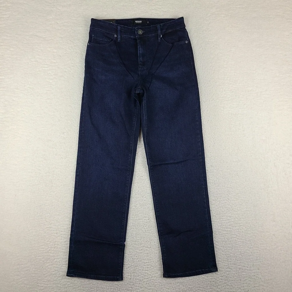 Hudson Jeans Womens 29/8 Blue Straight Crop Obscurity Dark Wash Denim NWT NEW